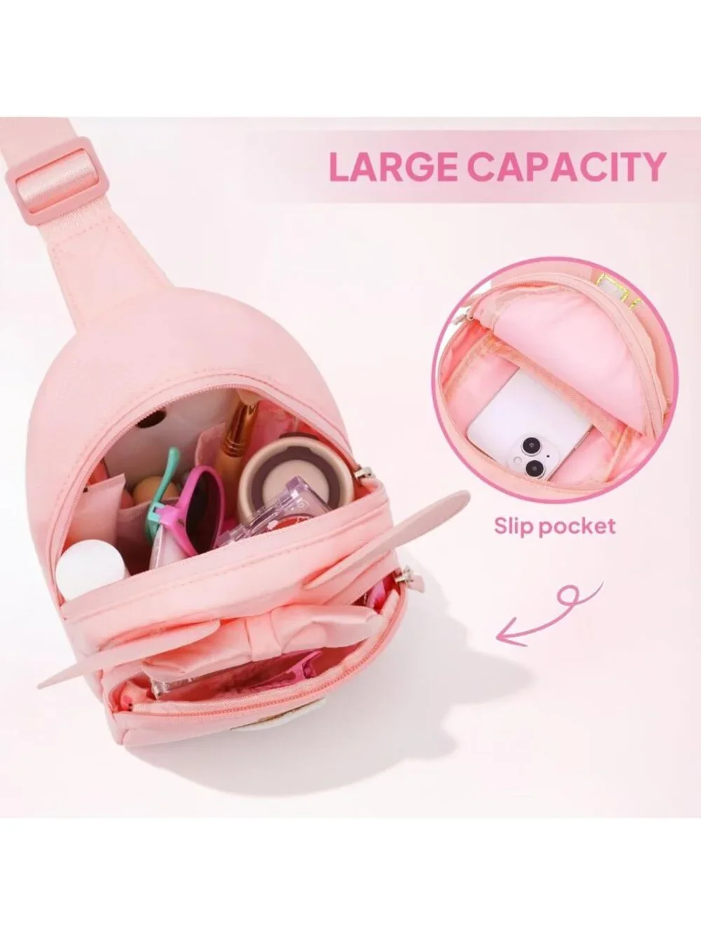Cute Pink Crossbody Bag for Girls | Birthday Gifts for Ages 2-8 | Sling Purse